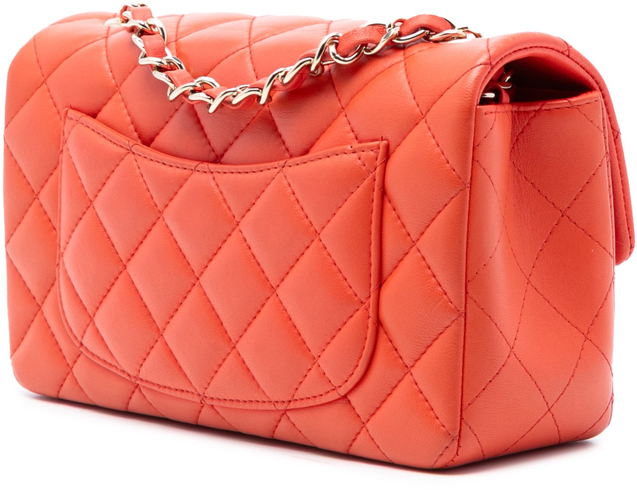 Chanel Mini Rectangular Classic Lambskin Single Flap Oranje