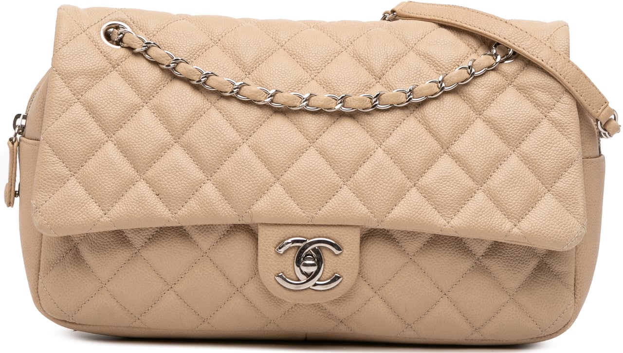 Chanel Jumbo Quilted Caviar Easy Flap Bruin