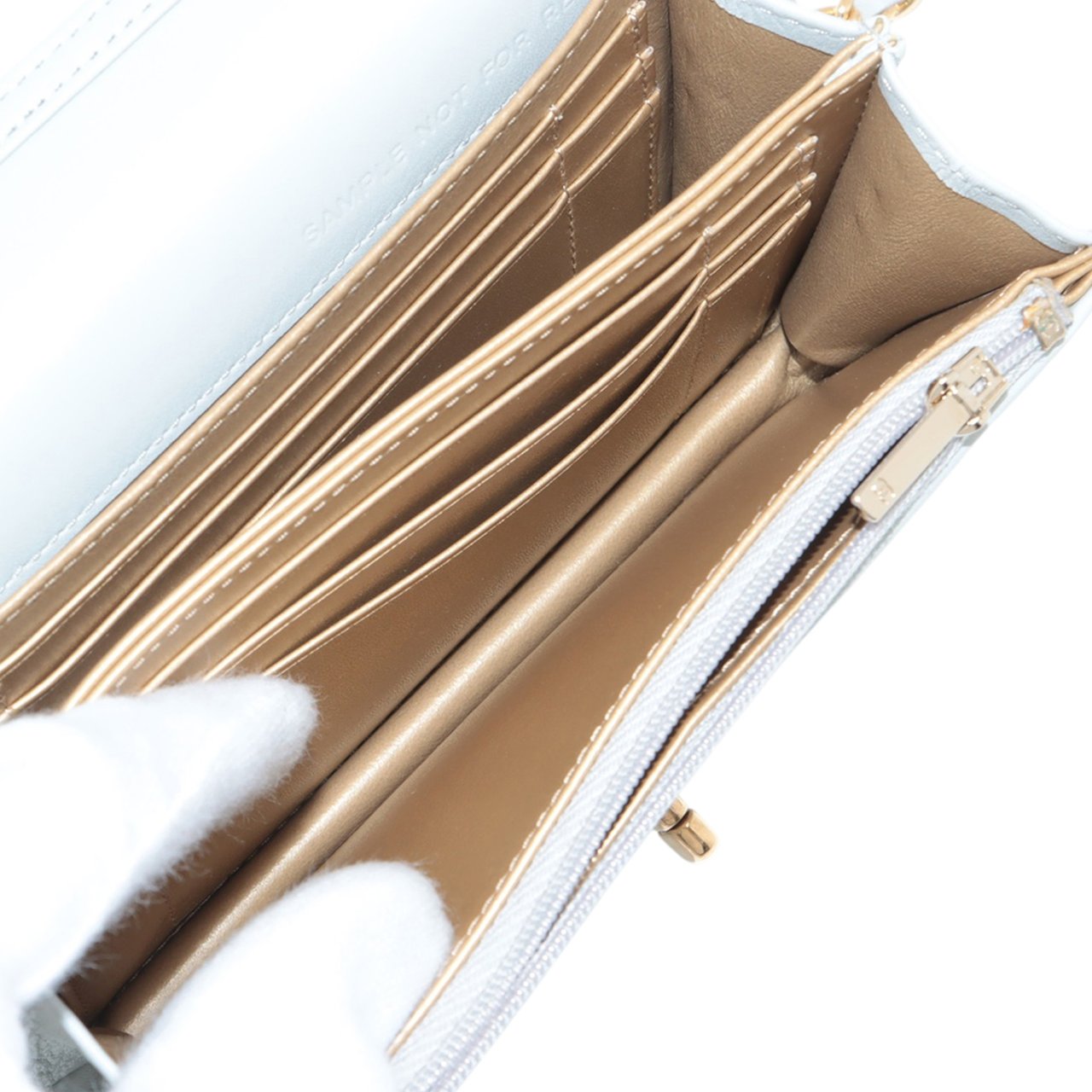 Chanel Quilted Lambskin Crystal Clutch on Chain Grijs