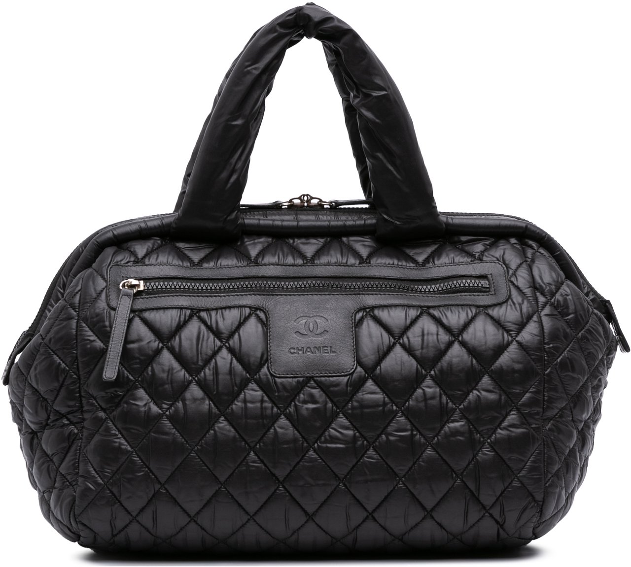 Chanel Quilted Nylon Coco Cocoon Bowler Bag Zwart