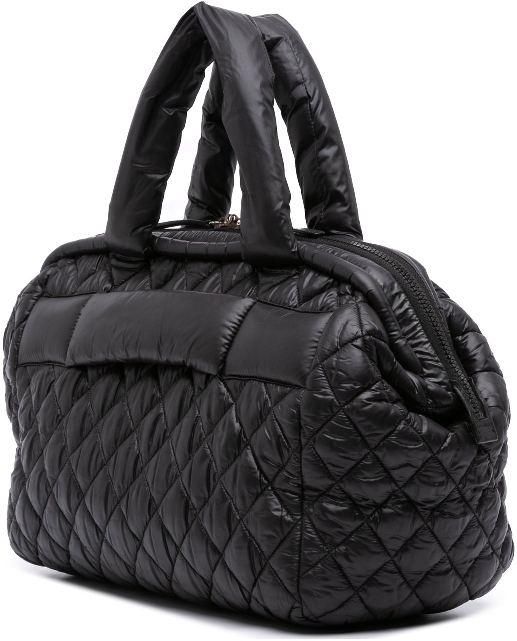 Chanel Quilted Nylon Coco Cocoon Bowler Bag Zwart