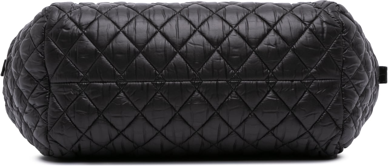 Chanel Quilted Nylon Coco Cocoon Bowler Bag Zwart
