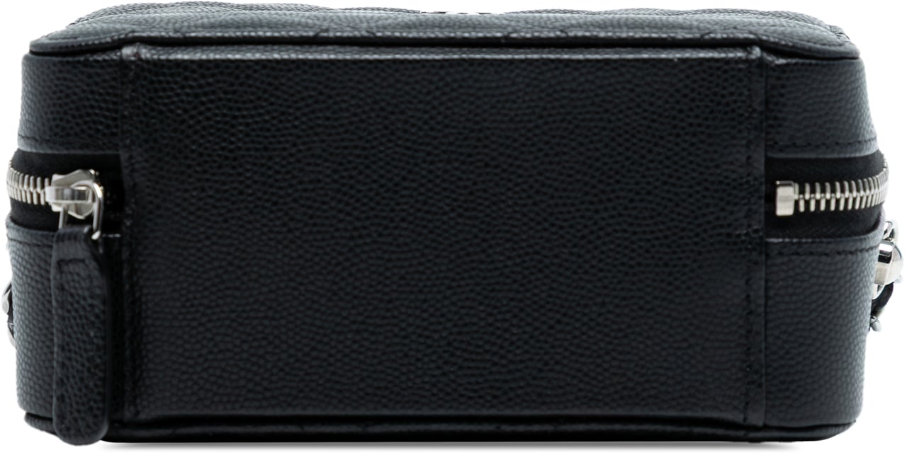 Chanel CC Quilted Caviar Camera Bag Zwart