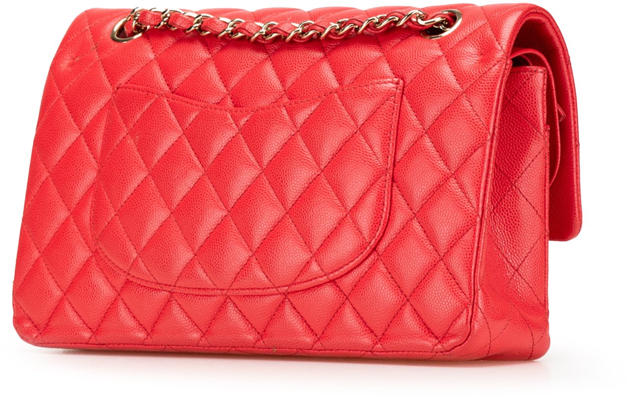 Chanel Medium Classic Caviar Double Flap Rood