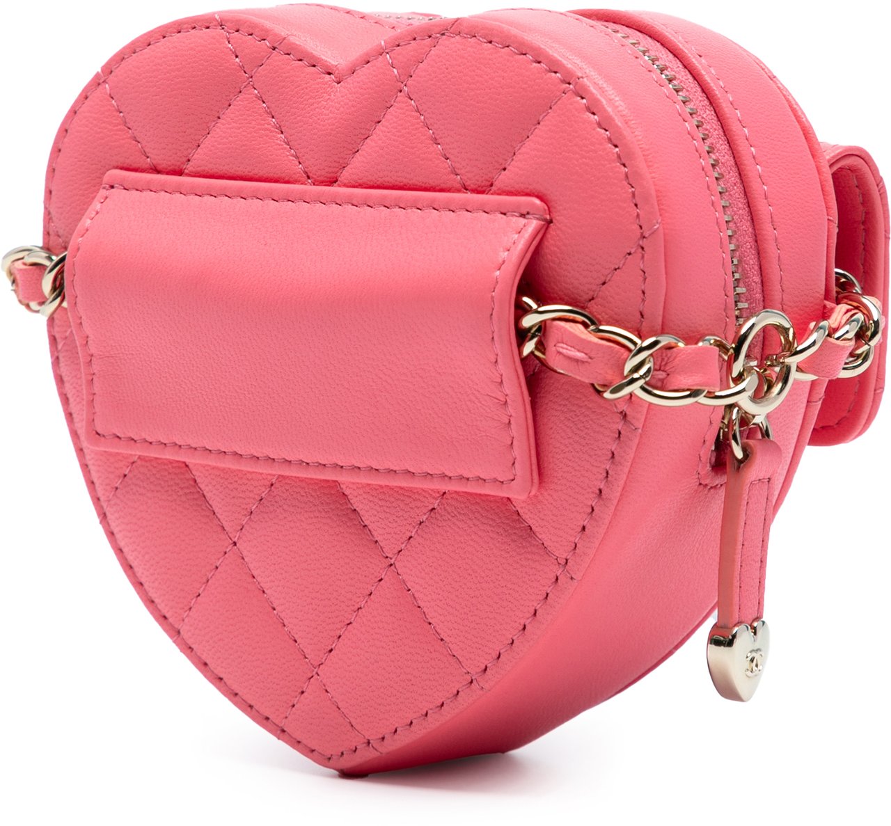 Chanel Mini Lambskin CC in Love Heart Crossbody Roze