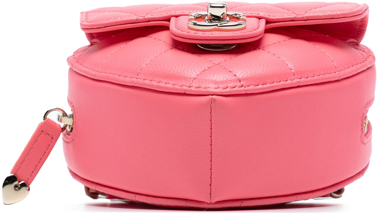 Chanel Mini Lambskin CC in Love Heart Crossbody Roze