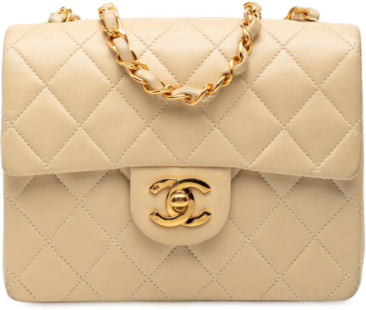Chanel Mini Square Classic Lambskin Single Flap Bruin