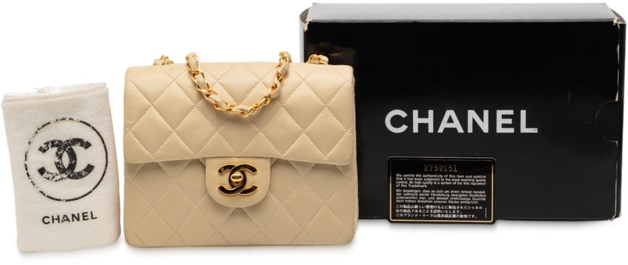 Chanel Mini Square Classic Lambskin Single Flap Bruin