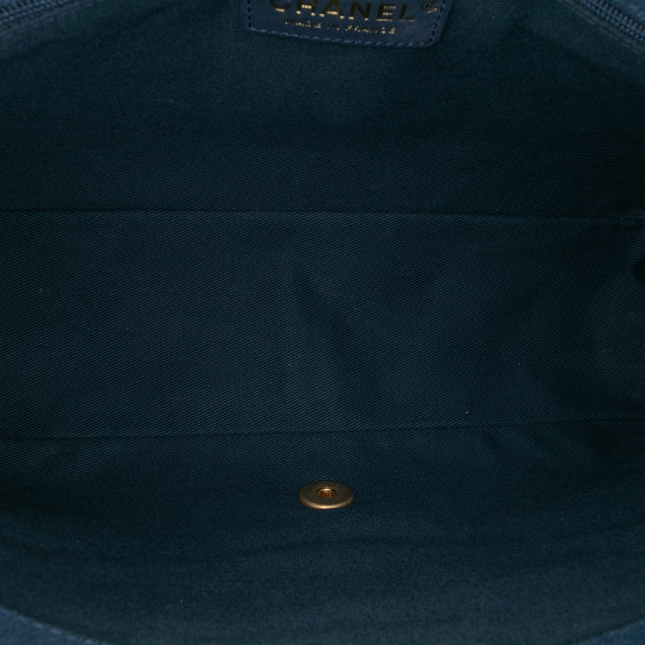 Chanel Jumbo Chevron Denim Fringe Coco Flap Blauw