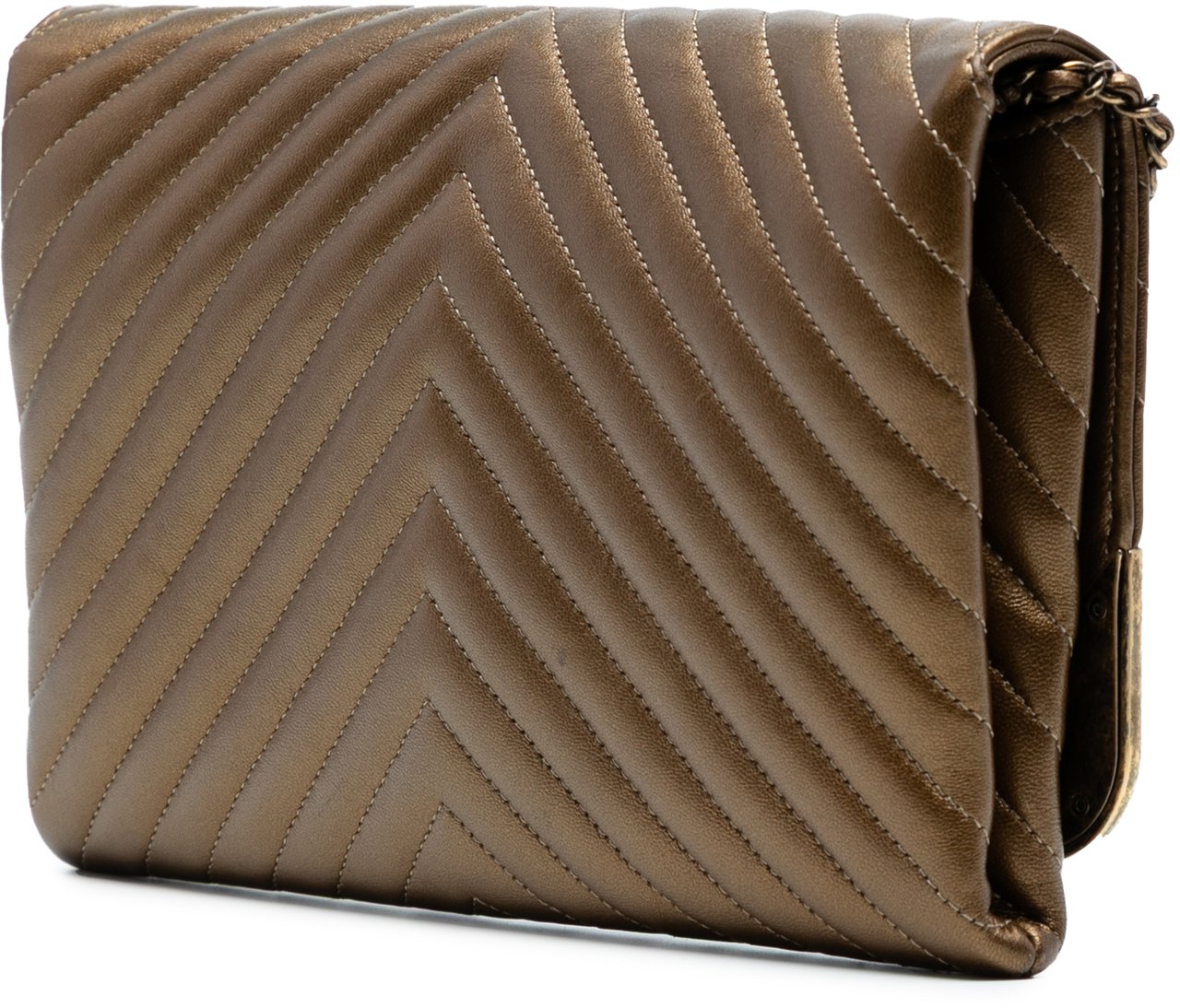 Chanel Calfskin Chevron Rock The Corner Flap Bruin