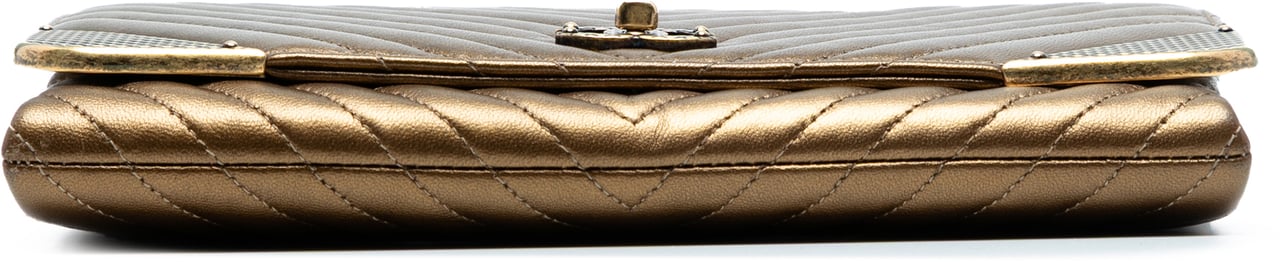 Chanel Calfskin Chevron Rock The Corner Flap Bruin