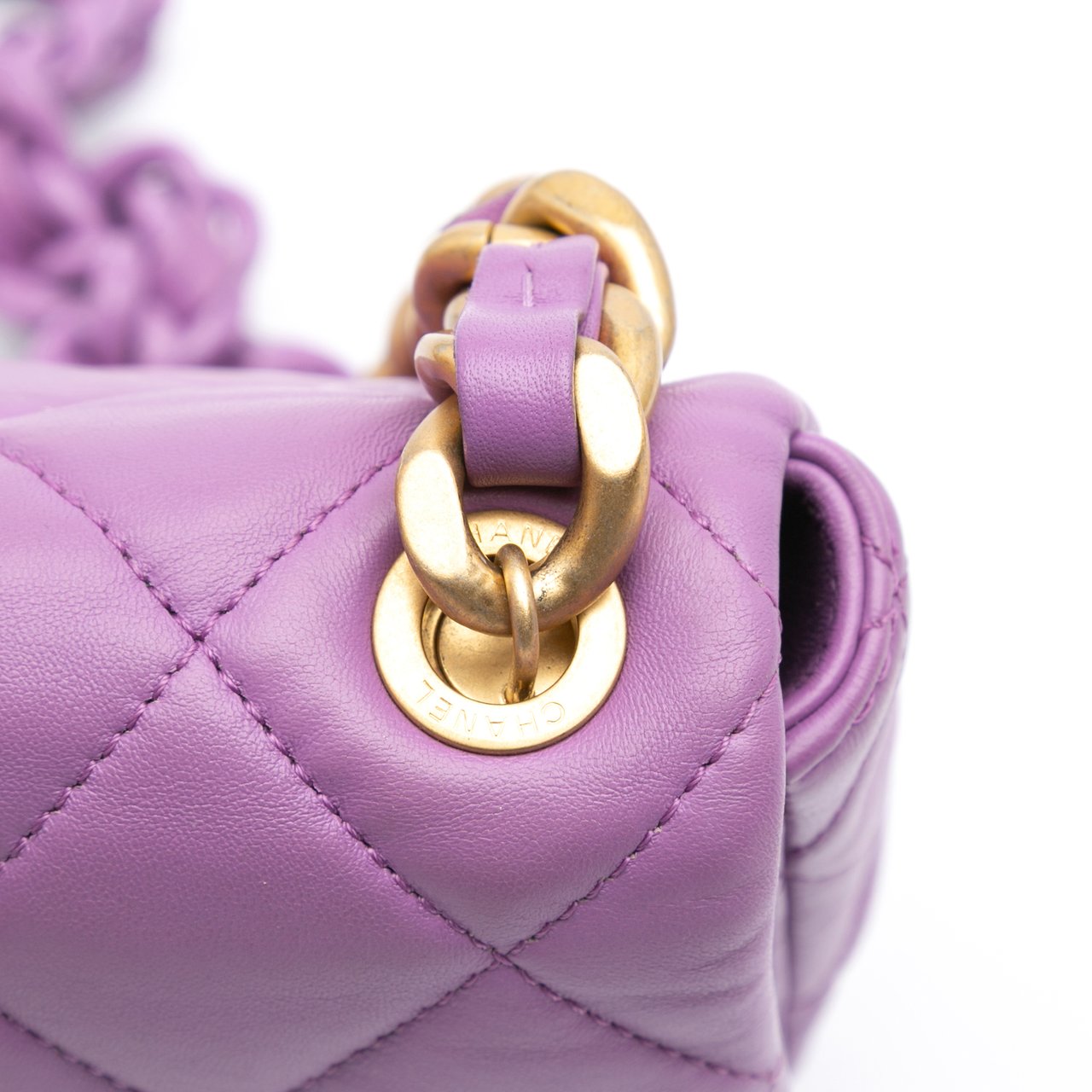 Chanel Mini Quilted Lambskin Candy Chain Flap Paars