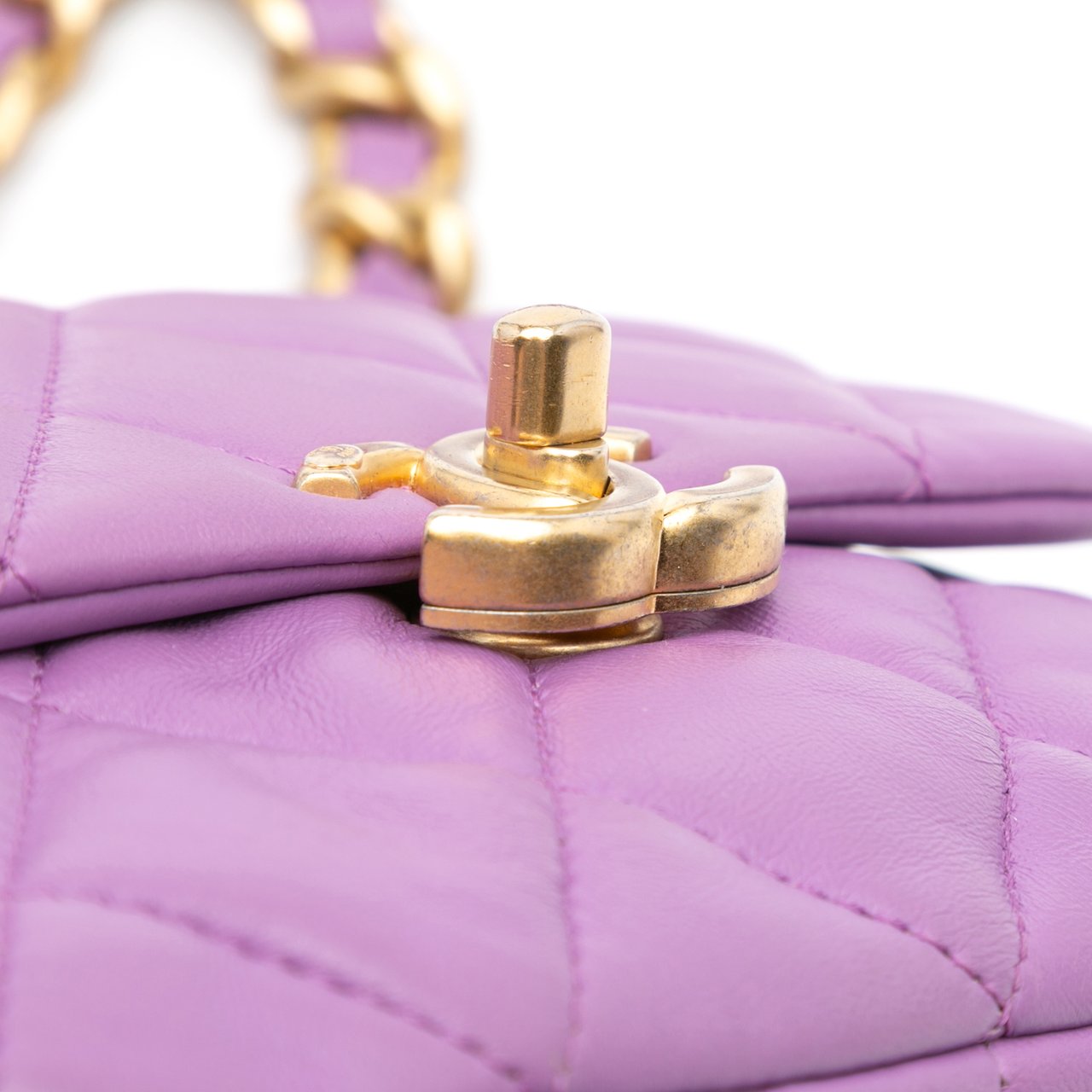 Chanel Mini Quilted Lambskin Candy Chain Flap Paars