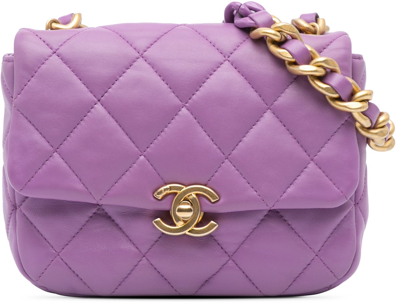 Chanel Mini Quilted Lambskin Candy Chain Flap Paars