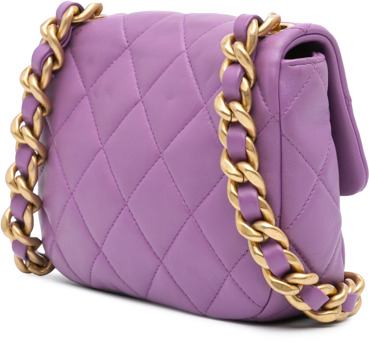 Chanel Mini Quilted Lambskin Candy Chain Flap Paars