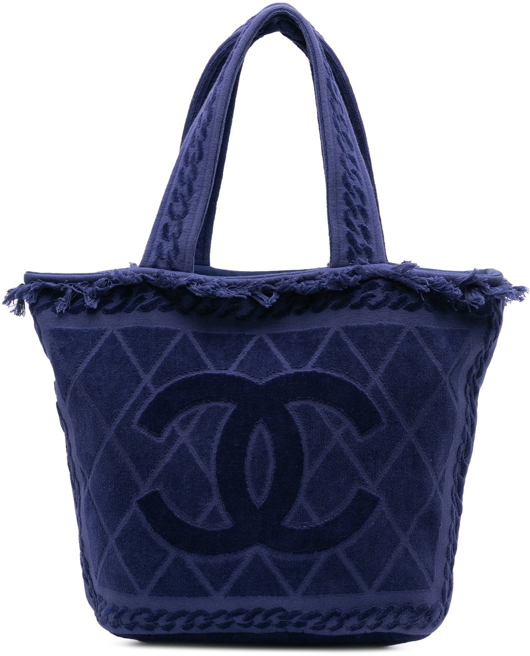 Chanel CC Terry Cloth Beach Tote Blauw