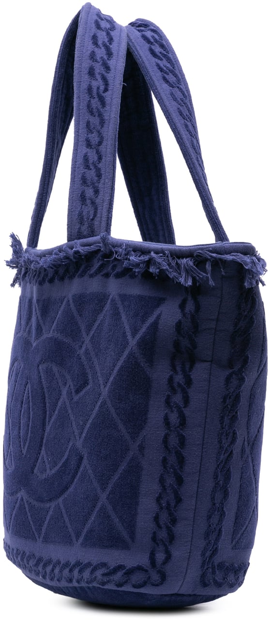 Chanel CC Terry Cloth Beach Tote Blauw