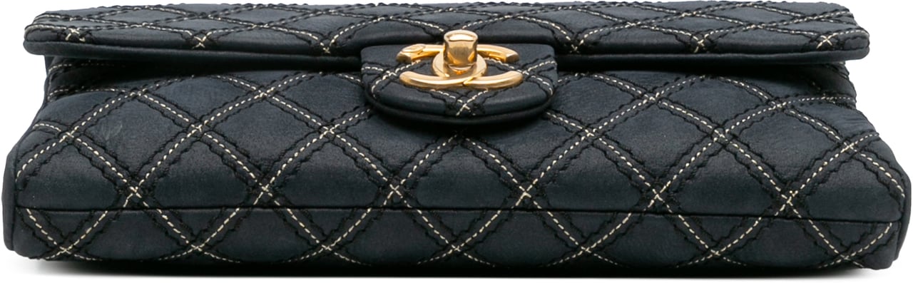 Chanel Medium Quilted Calfskin Triple Stitched Flap Blauw