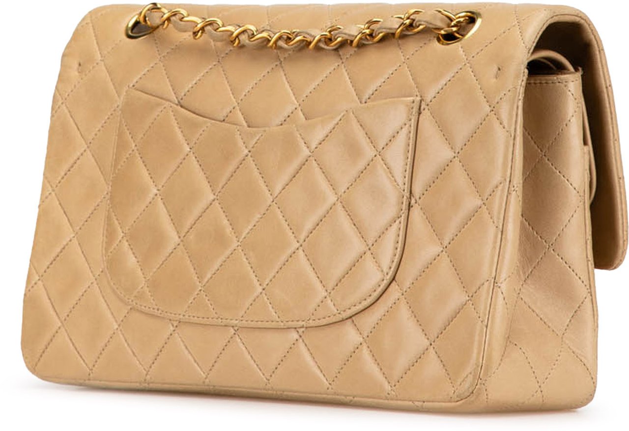 Chanel Medium Classic Lambskin Double Flap Bruin
