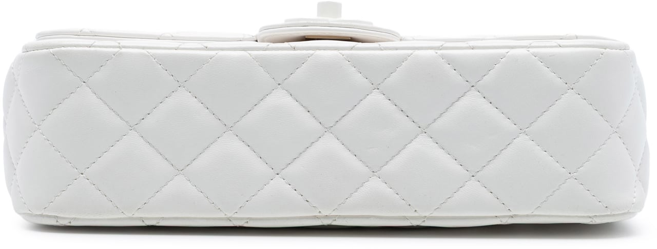 Chanel Mini Quilted Lambskin Coco Top Handle Bag Wit