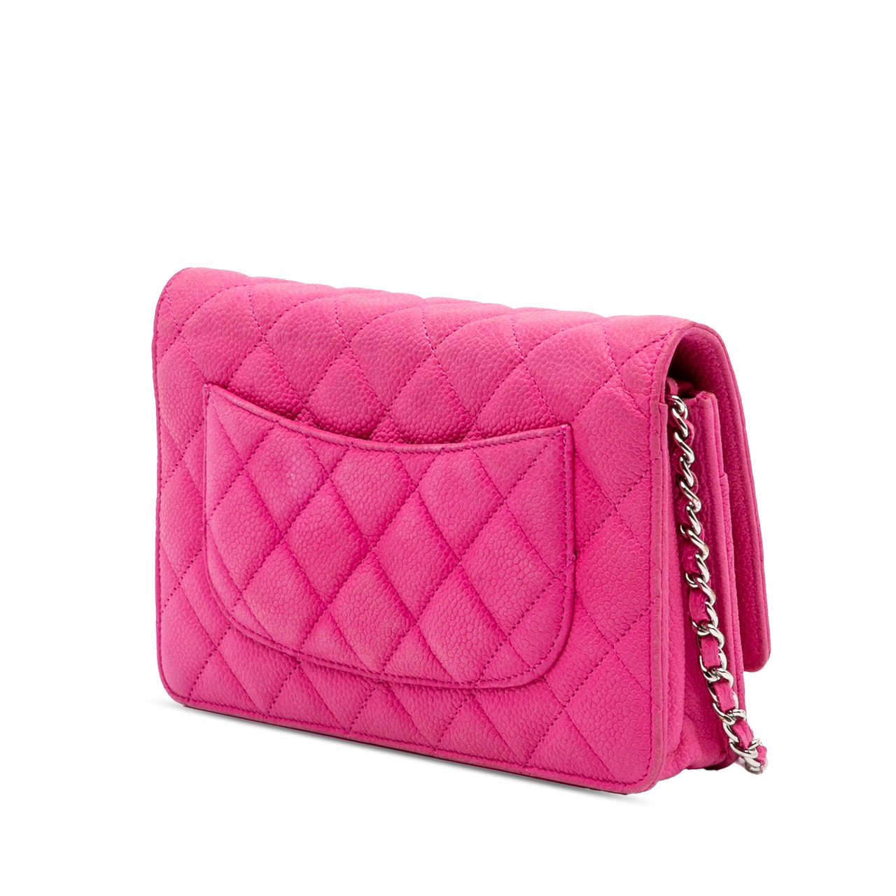 Chanel CC Caviar Wallet on Chain Roze
