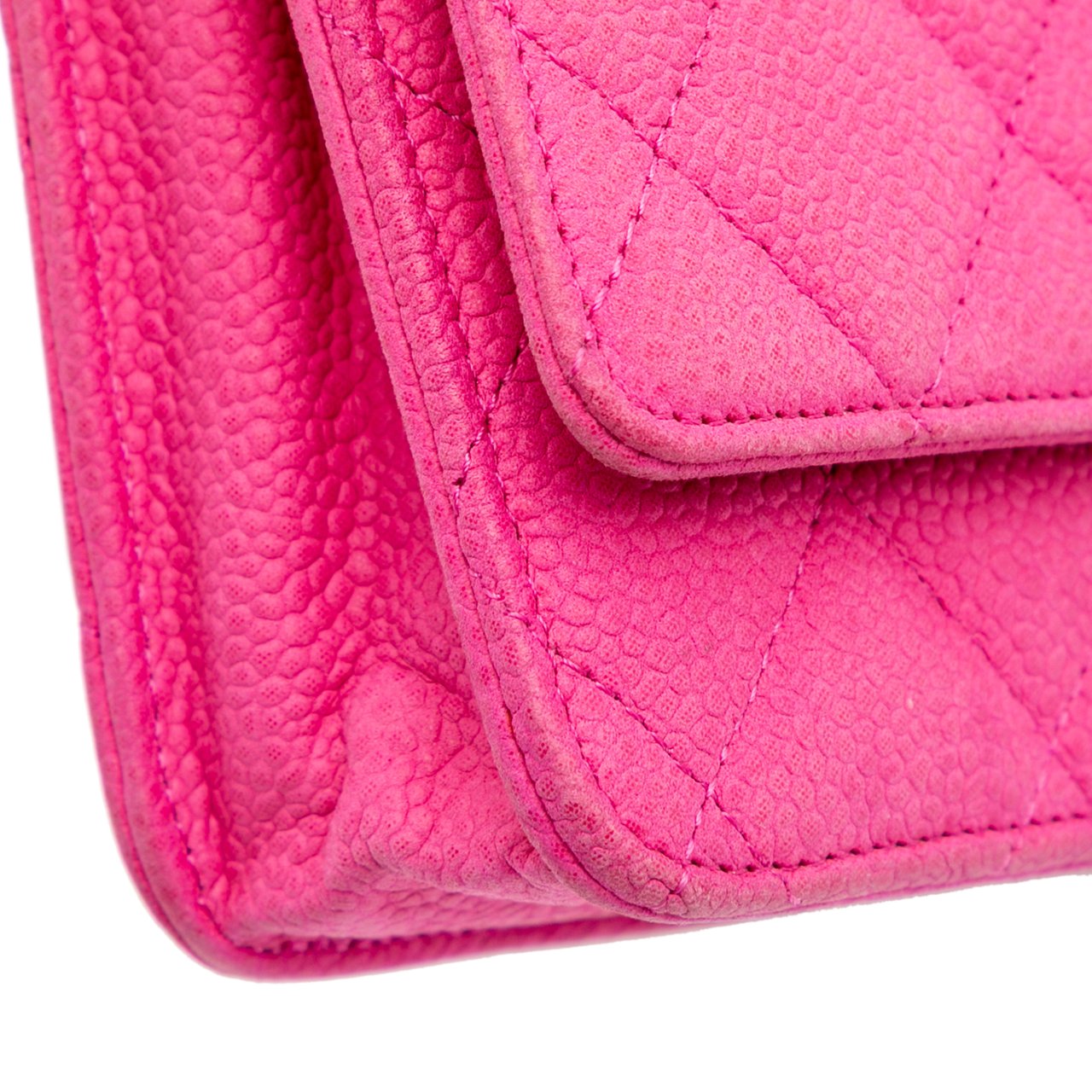 Chanel CC Caviar Wallet on Chain Roze