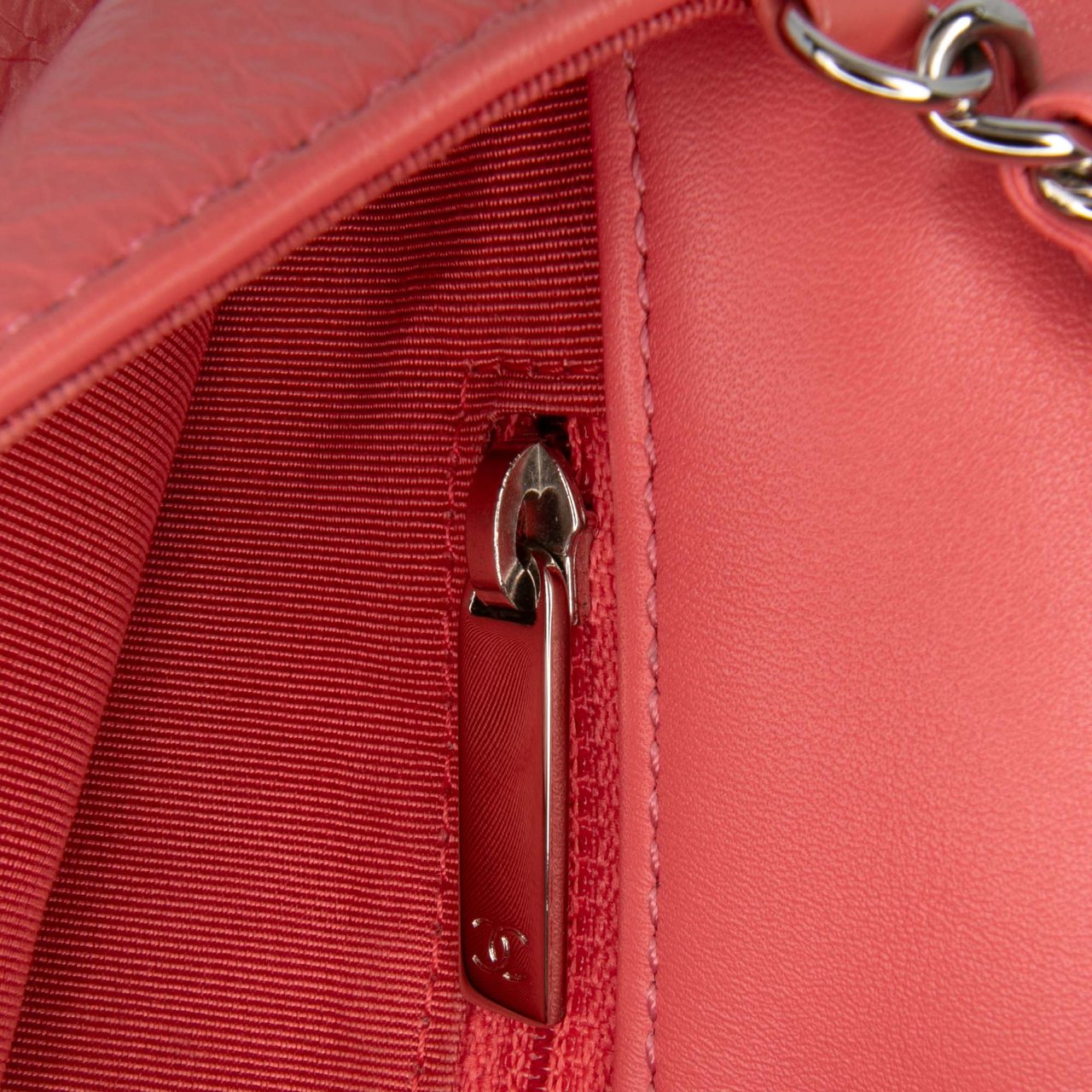 Chanel Crumpled Calfskin Bi Quilted Vintage Full Flap Roze