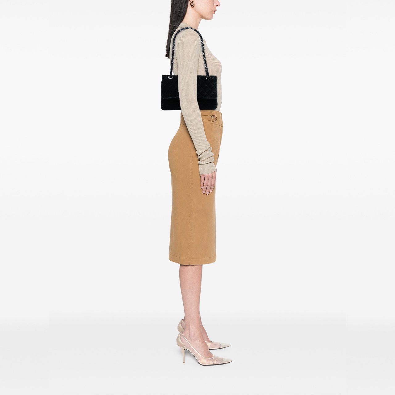 Chanel Medium Classic Velvet Double Flap Zwart