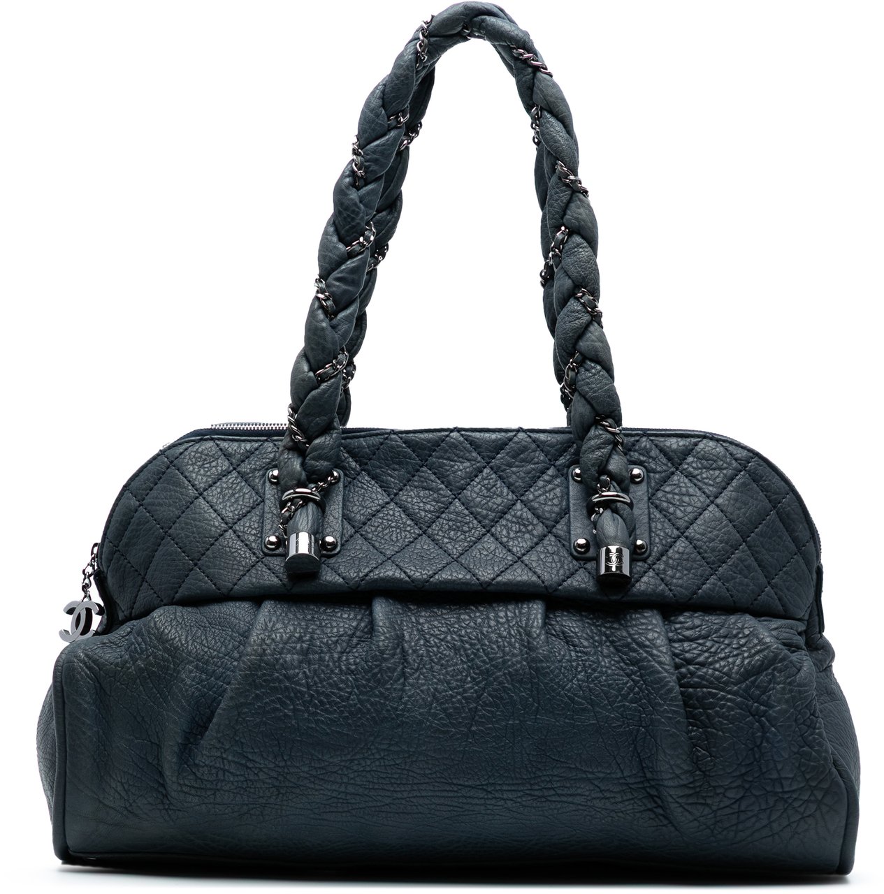 Chanel Calfskin Lady Braid Shoulder Bag Blauw