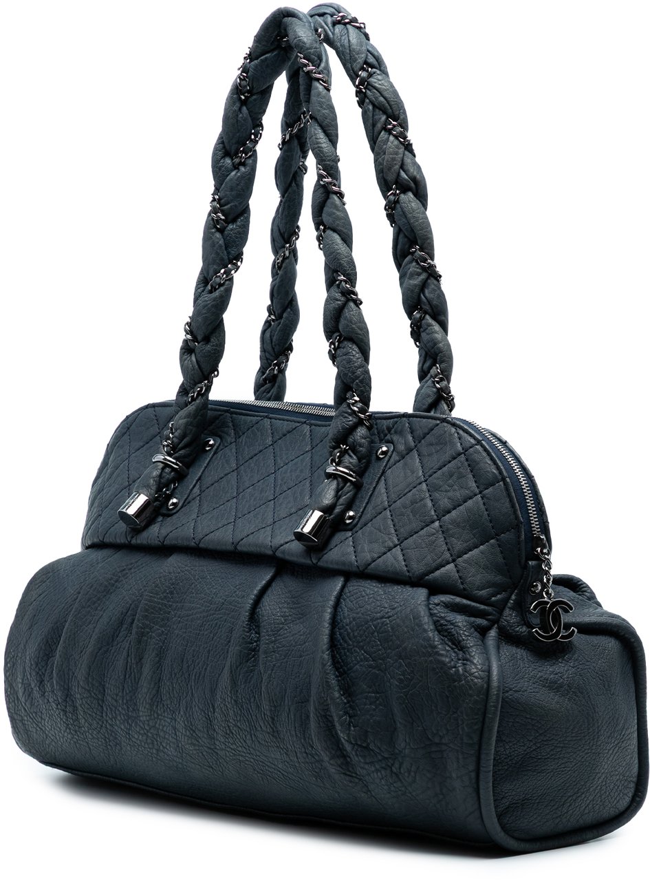Chanel Calfskin Lady Braid Shoulder Bag Blauw