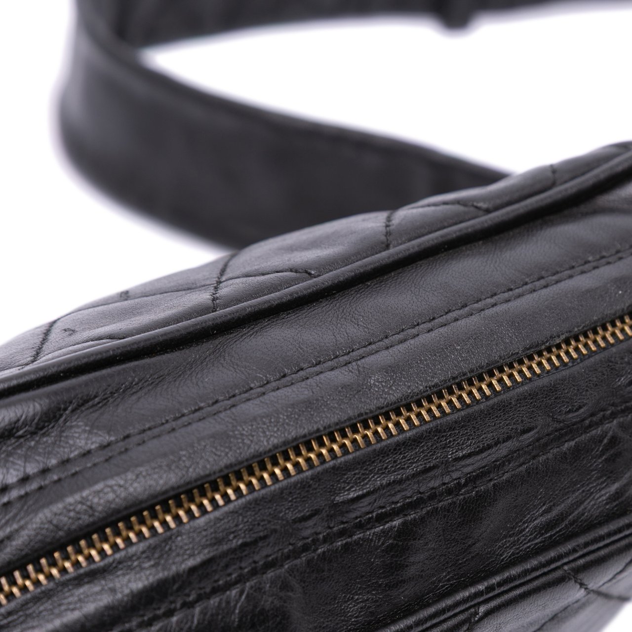 Chanel Mini Quilted Lambskin Camera Crossbody Zwart