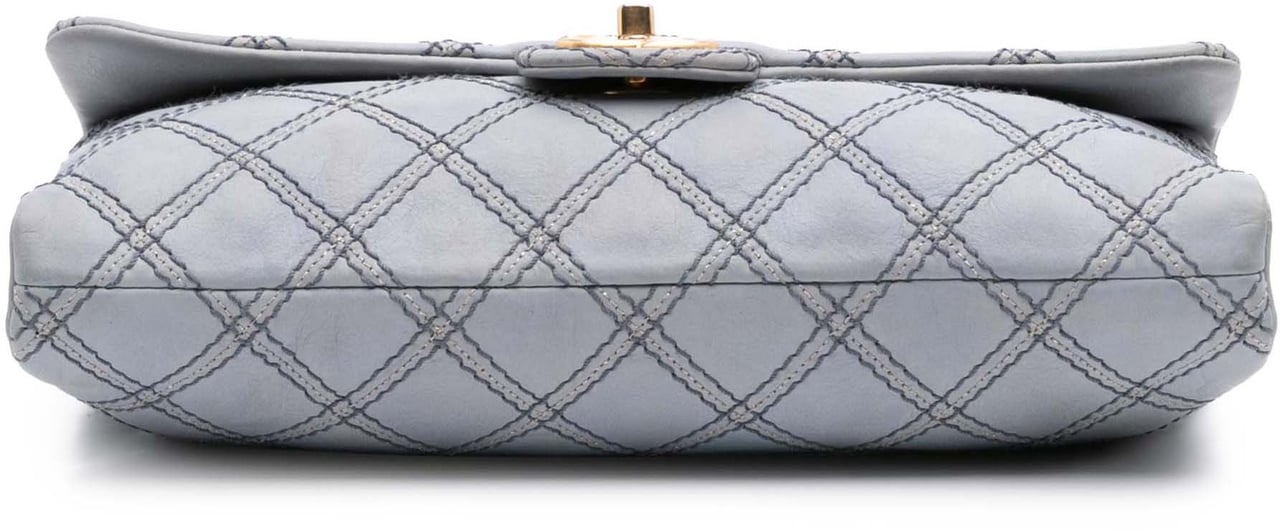 Chanel Jumbo Quilted Calfskin Triple Stitched Flap Grijs
