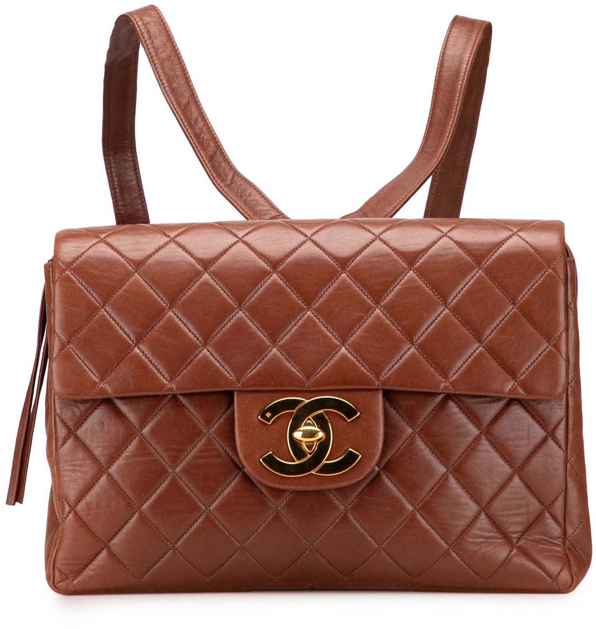 Chanel Jumbo XL Quilted Lambskin Flap Backpack Bruin