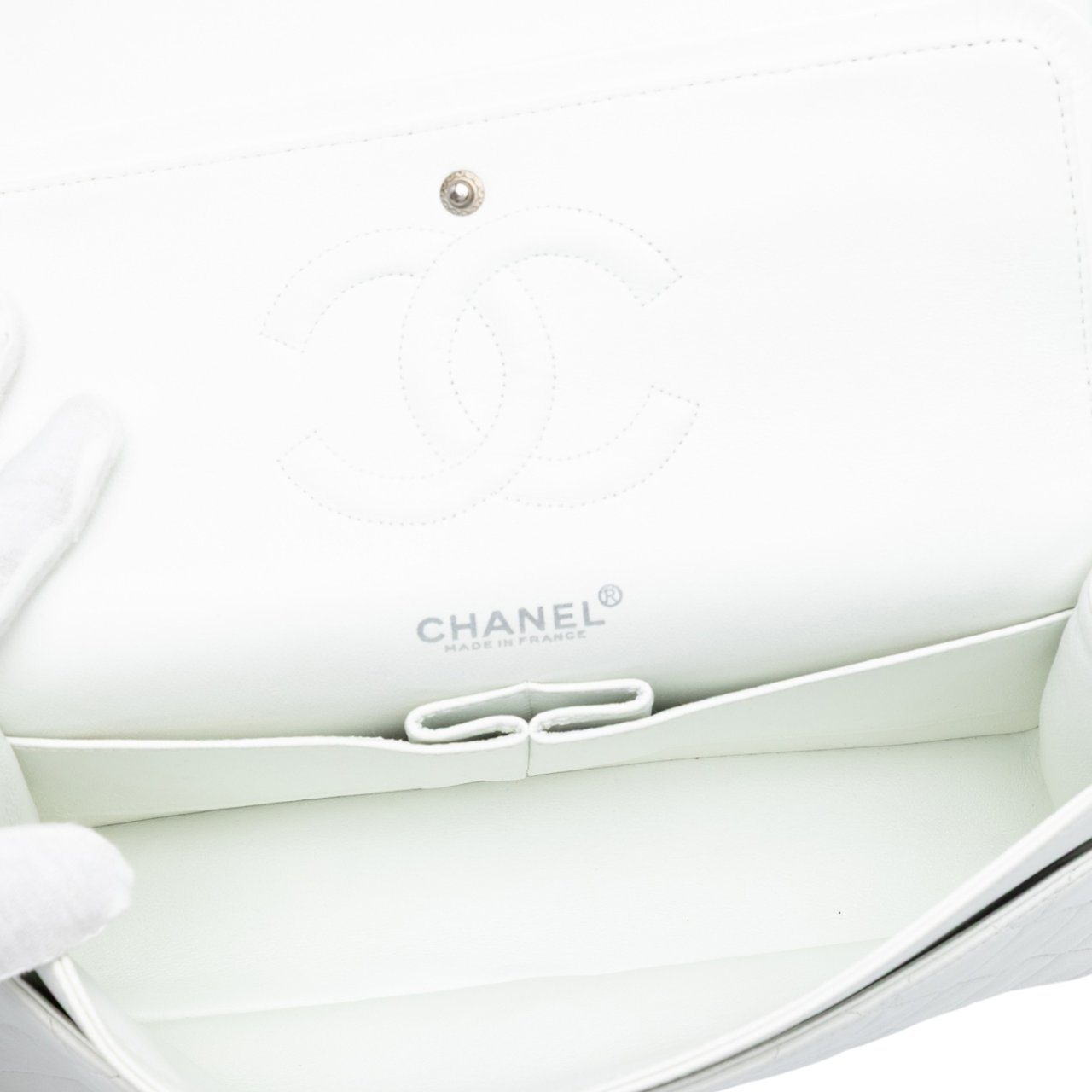 Chanel Medium Classic Lambskin Double Flap Wit