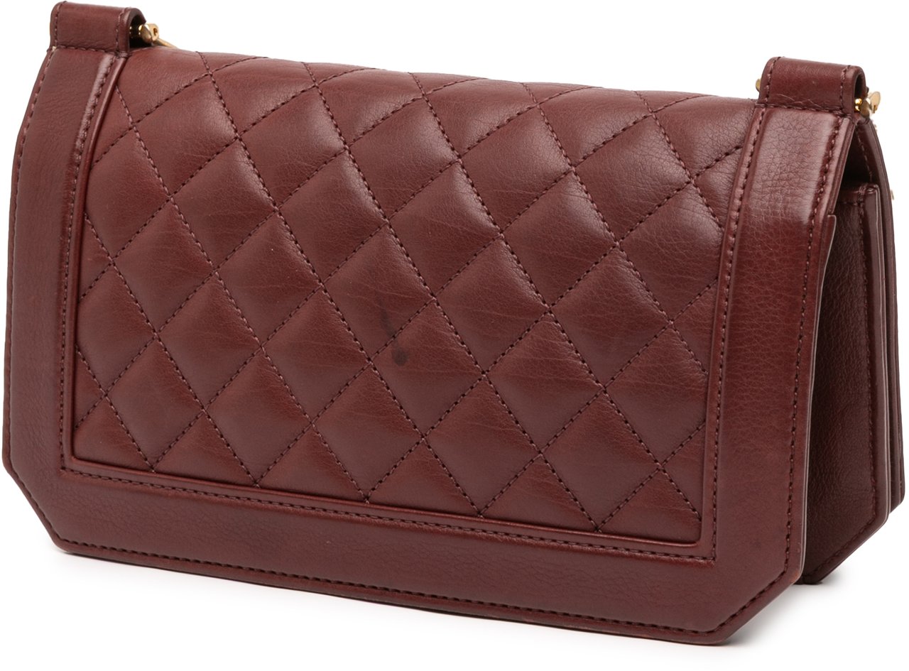 Chanel Small CC Quilted Calfskin Single Flap Rood