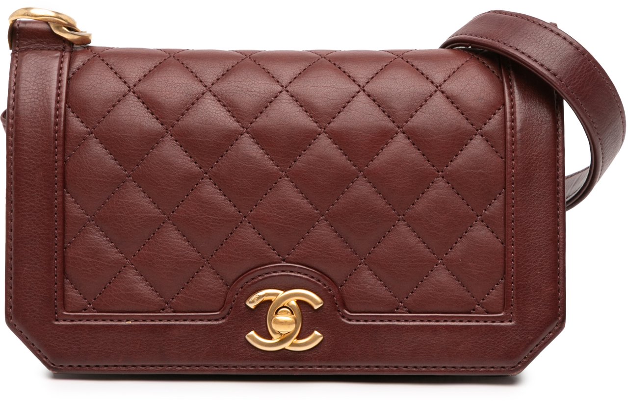 Chanel Small CC Quilted Calfskin Single Flap Rood
