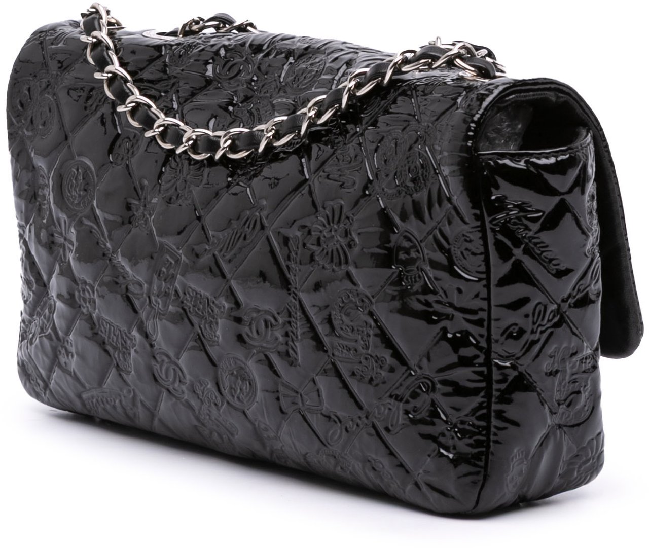 Chanel Medium Patent Lucky Symbols Flap Zwart