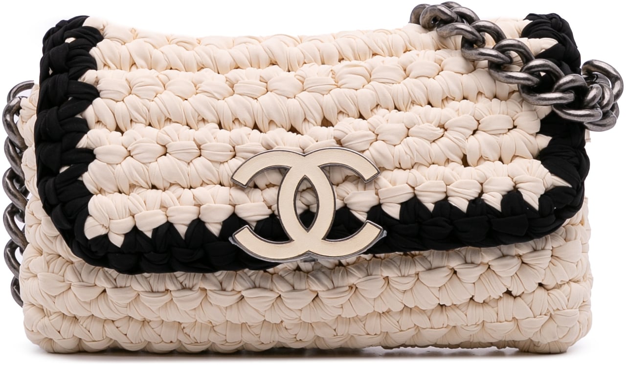 Chanel Neoprene Fancy Crochet Flap Wit