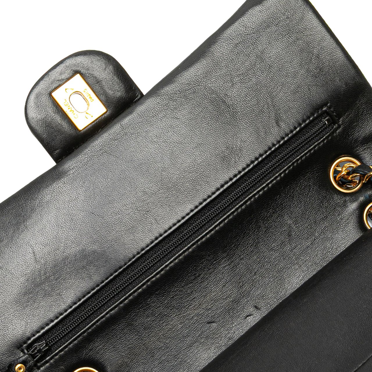 Chanel Medium Classic Lambskin Double Flap Zwart