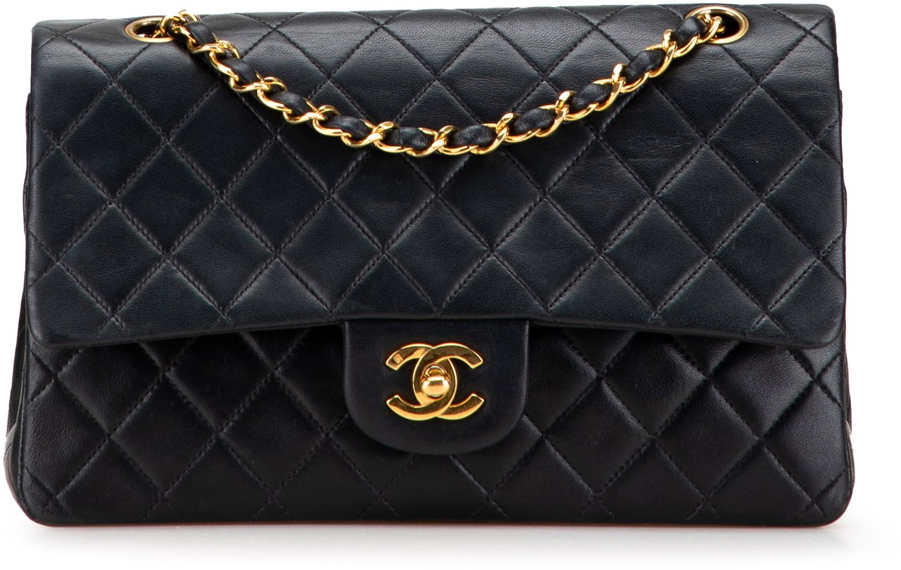 Chanel Medium Classic Lambskin Double Flap Zwart