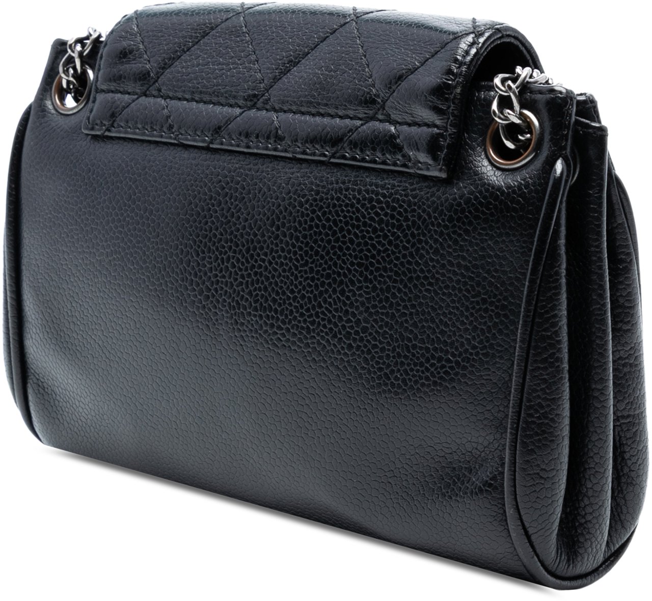 Chanel Mini Quilted Caviar Accordion Flap Zwart