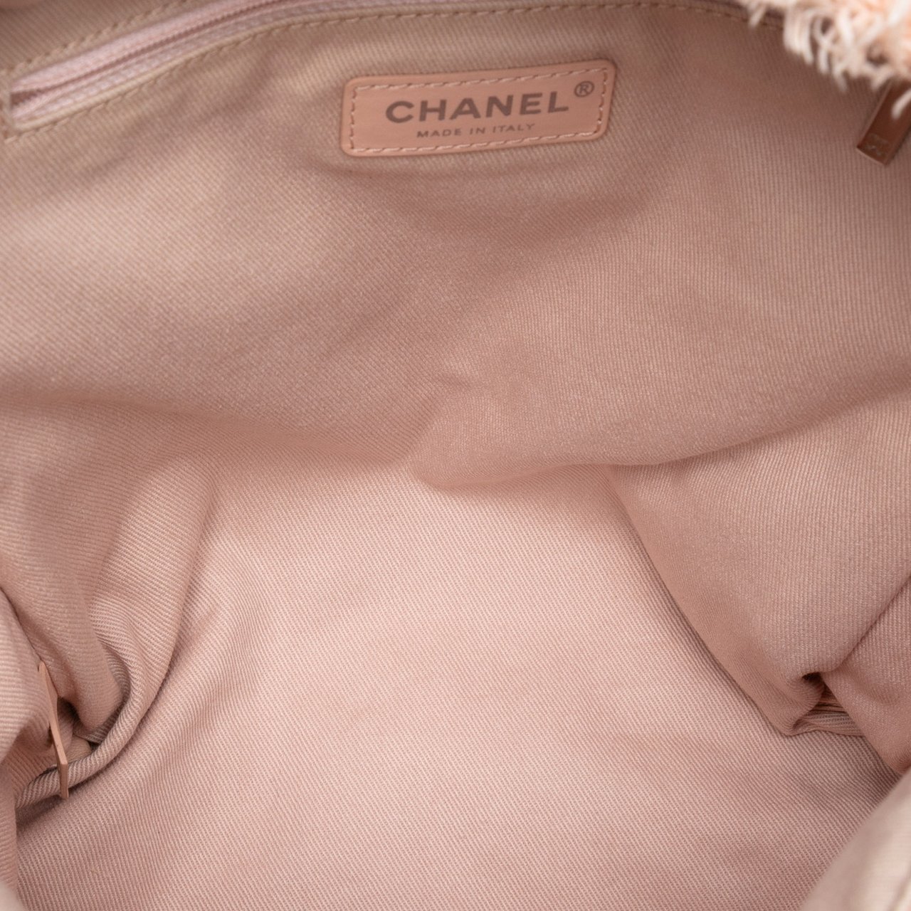 Chanel Quilted Canvas Front Pocket Fringe Backpack Roze