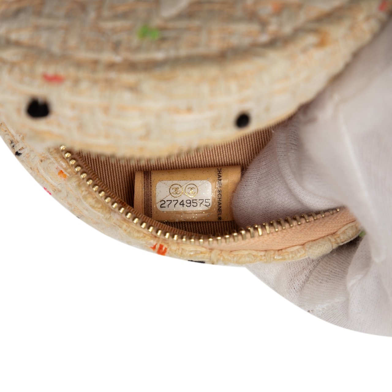 Chanel CC Quilted Tweed Round Crossbody Bruin