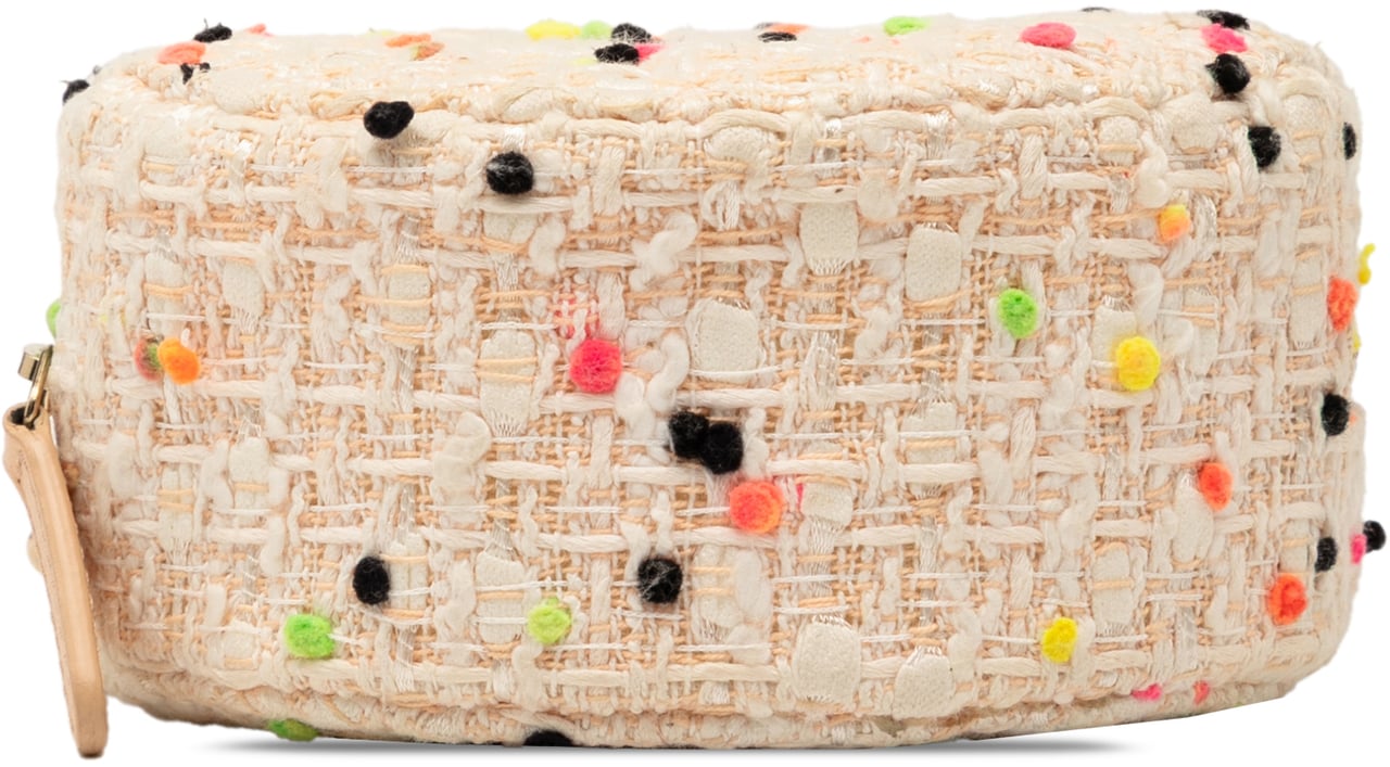 Chanel CC Quilted Tweed Round Crossbody Bruin