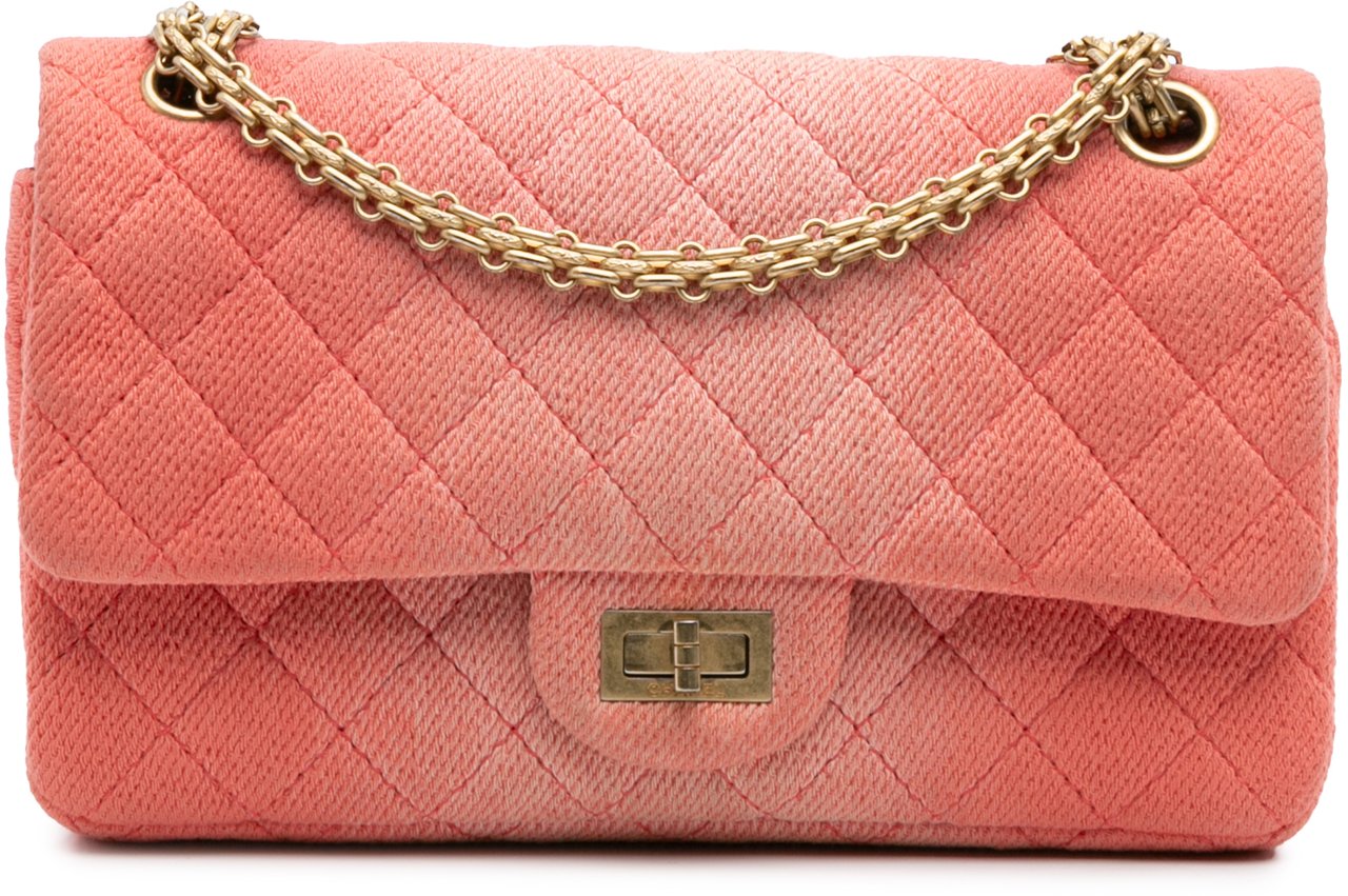 Chanel Reissue 2.55 Quilted Denim Ombre Double Flap 225 Oranje