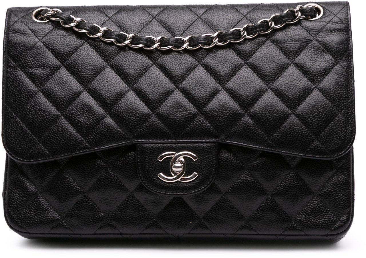 Chanel Jumbo Classic Caviar Double Flap Zwart
