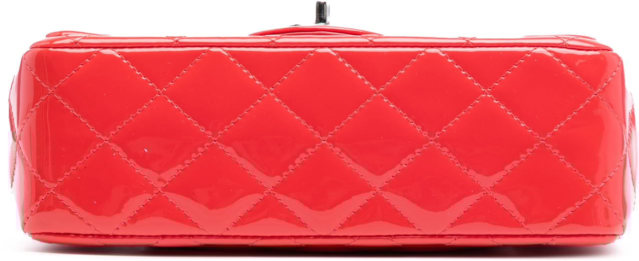 Chanel Mini Rectangular Classic Patent Single Flap Rood