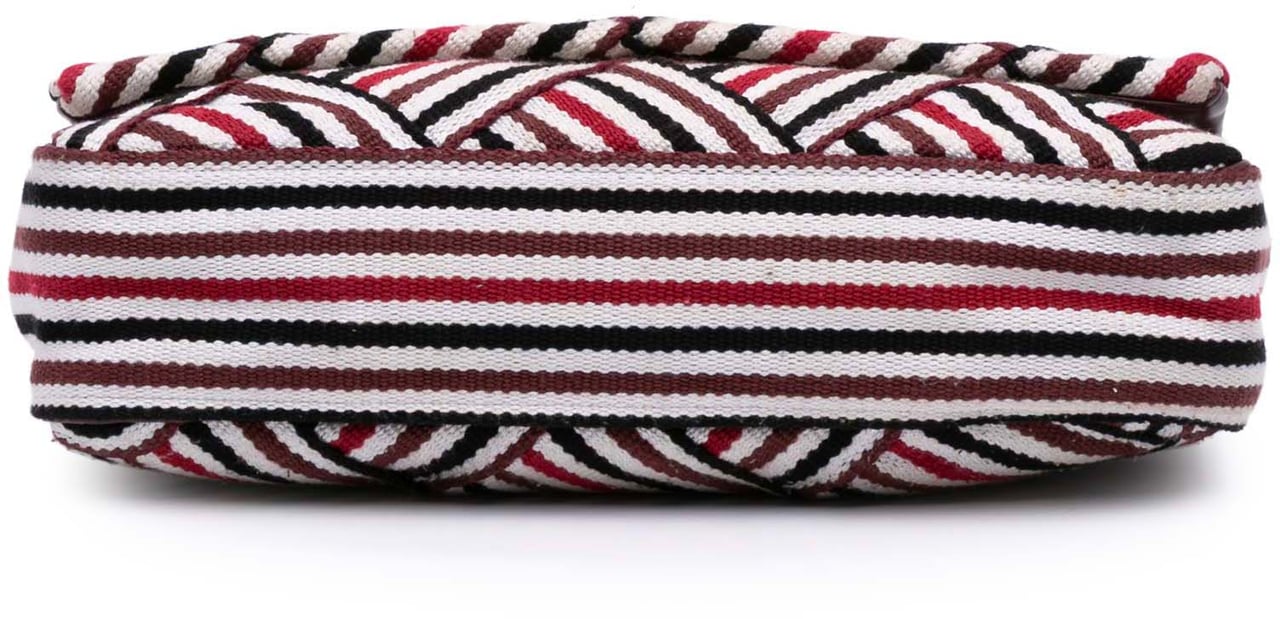 Chanel CC Canvas Stripe Flap Wit
