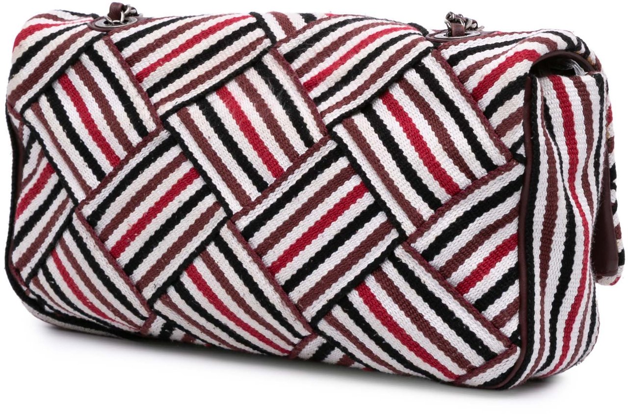 Chanel CC Canvas Stripe Flap Wit
