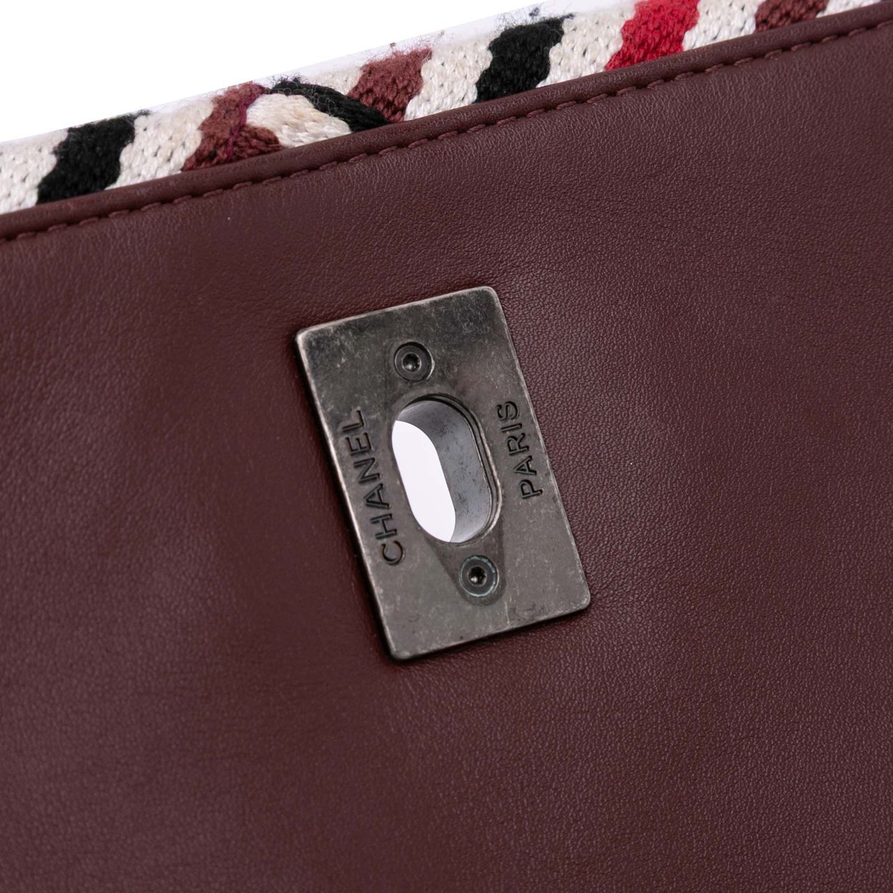 Chanel CC Canvas Stripe Flap Wit